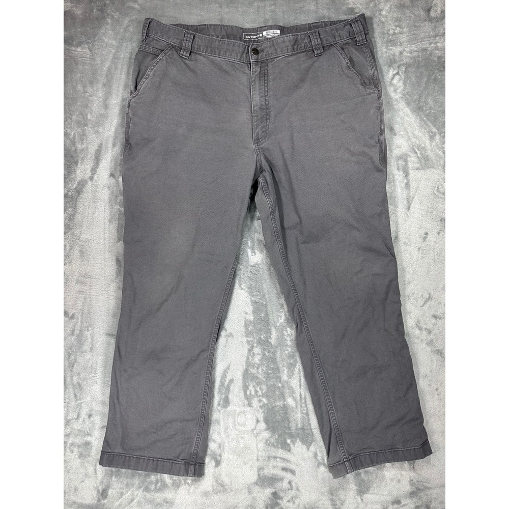 Carhartt Rugged Flex Relaxed Fit Canvas Work Pants Gray 102291 42x30 Mens